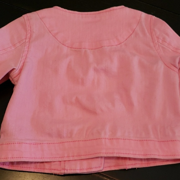 Pink denim biker style jacket - Picture 3 of 4